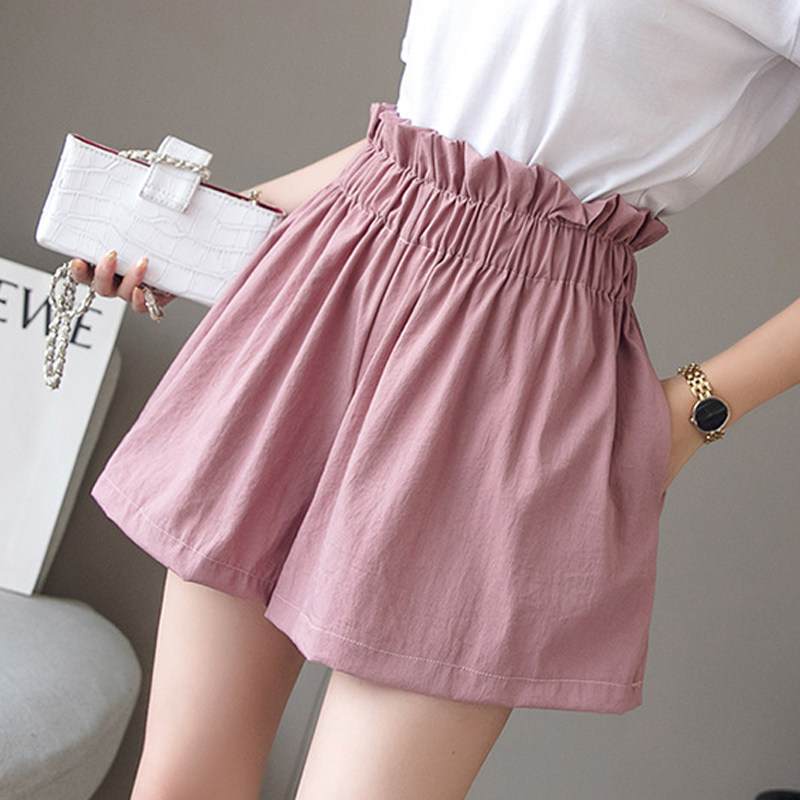 高腰五分闊腿短褲女夏季新款韓版A字顯瘦休閑褲顯瘦大碼花苞女褲在類目 女裝/女士精品, 褲子, 休閒褲中 - 來自Buy2taobao.com提供專業的淘寶代購服務