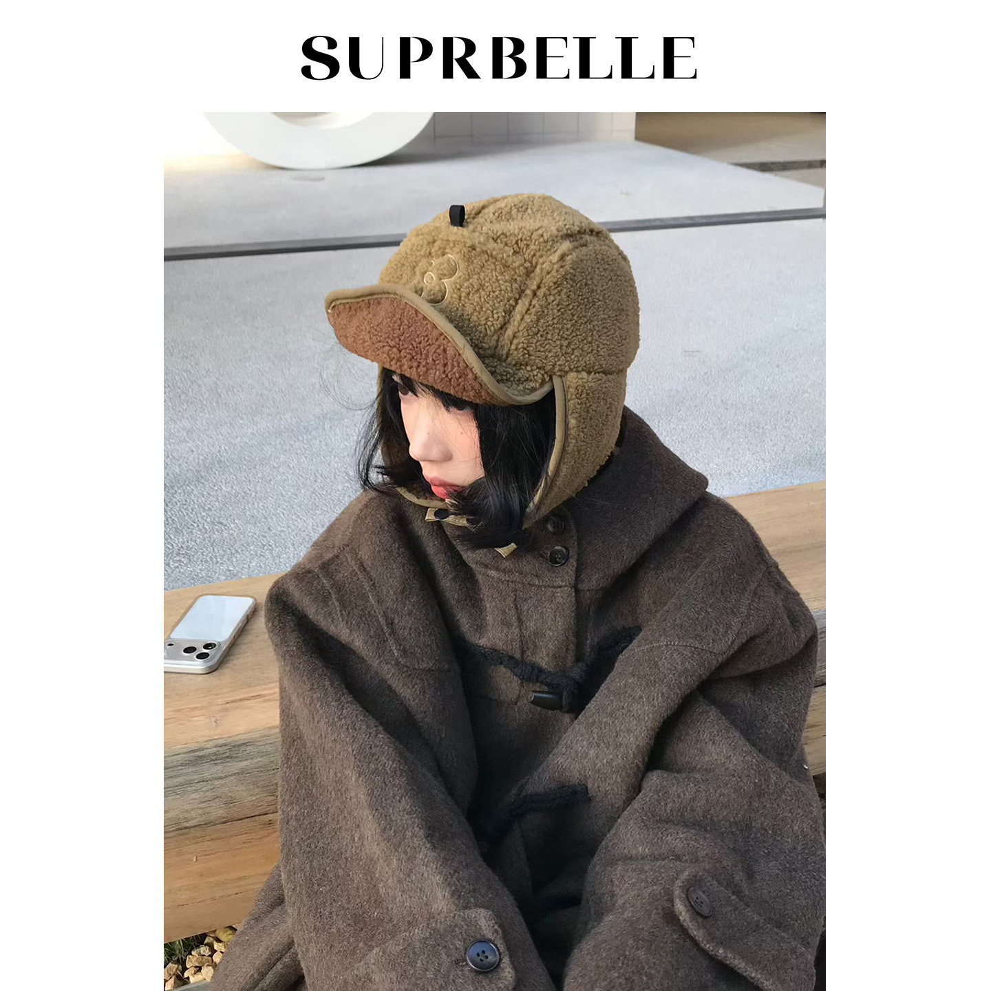 羊羔绒东北雷锋帽子女秋冬季毛绒保暖护耳帽防寒毛绒滑雪帽显脸小