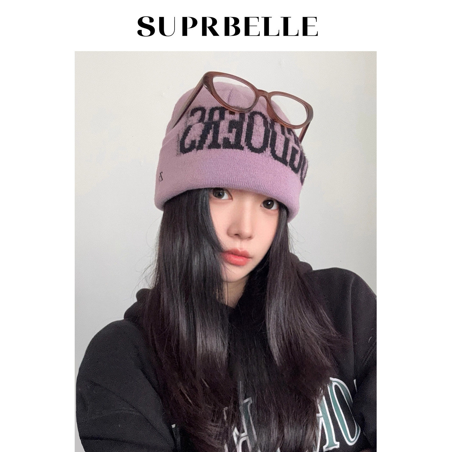 韩版小众刺绣字母针织帽男女休闲百搭户外登山保暖防风毛线冷帽潮