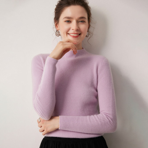 轻奢优雅半高领纯羊绒女针织衫