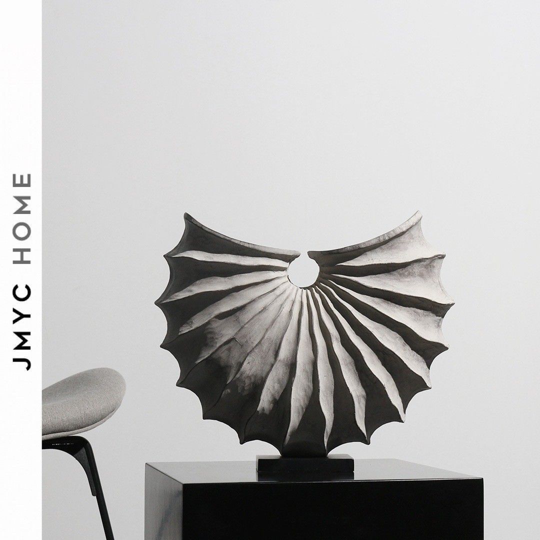 简约创意软装饰品轻奢几何树脂摆件样板房间售楼处电视柜艺术摆设