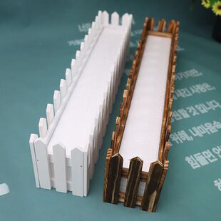 实木插花小栅栏仿真干花白色田园风格 饰带泡沫地面栏栅 桌面假花装