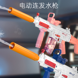 水枪儿童玩具喷水电动连发M416高压强力呲水枪2024网红新款 男孩枪