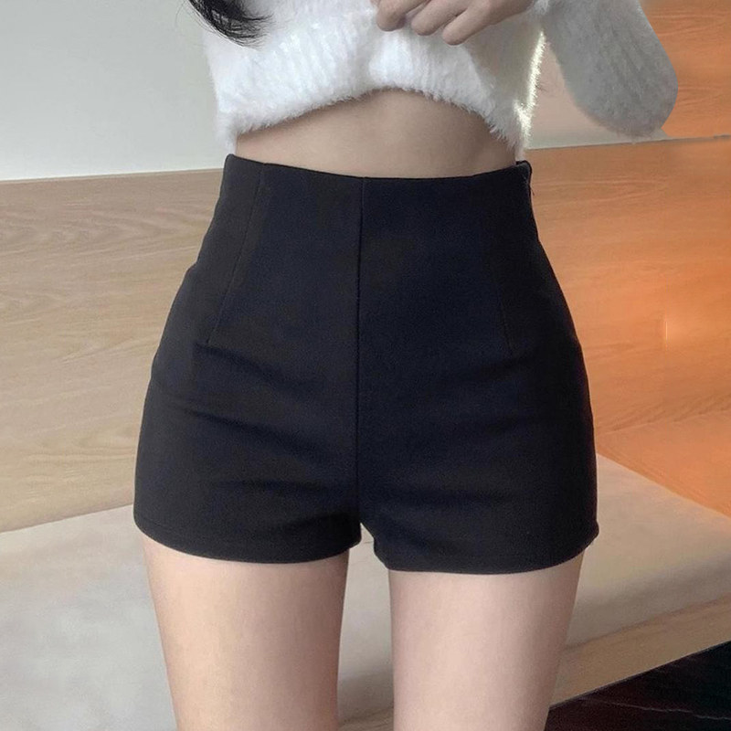 黑色短裤女春季新款辣妹紧身弹力打底裤外穿休闲高腰a字裤热裤