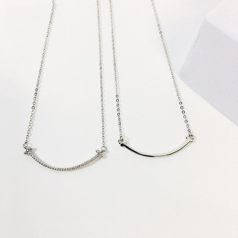 unnatural石原里美金秘书同款笑脸项链女纯银玫瑰金tf微笑锁骨链