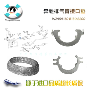 消音器接口垫 B200排气管接口垫 卡箍卡子 B180 适配奔驰W245A160