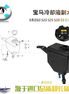 适用于宝马5系E60 520 525水箱528 530副水壶535 540防冻液水壶