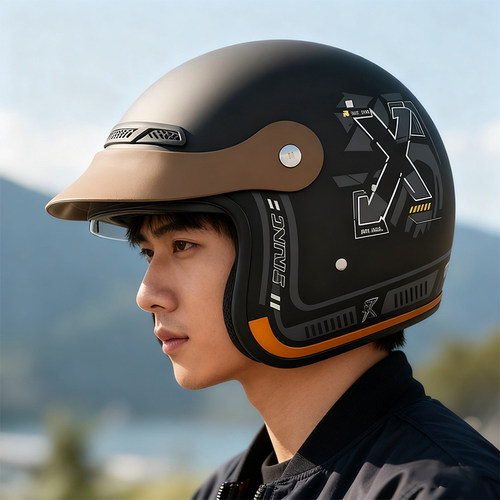 3C认证电动摩托车头盔内推式男女四季通用半盔冬季保暖骑行安全帽