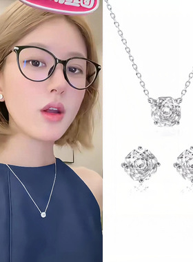 S925纯银赵露思同款baby玫瑰切项链小众设计轻奢时尚百搭锁骨链