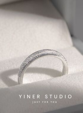 伴你同行情侣对戒一对999足银戒指简约学生款戒指女情人节送女友