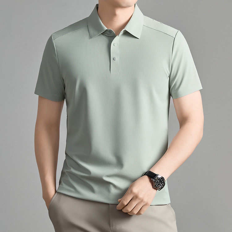 保罗翻领polo衫男短袖冰丝夏季薄款2026新款中年爸爸装半袖T恤衫