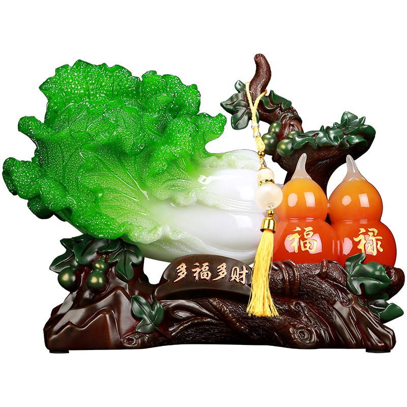 换季新品招财葫芦玉白菜摆件 百财家居装饰店铺开业礼品发货闪电
