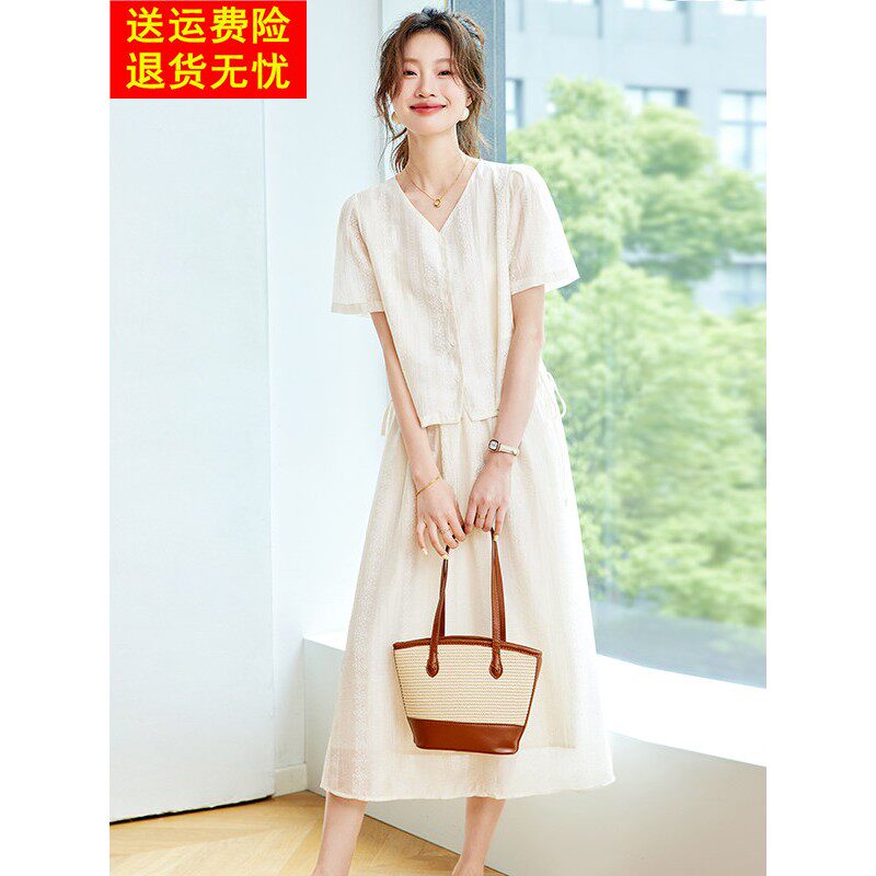 套装两件套真丝桑蚕丝连衣裙夏女2025新款今年流行爆款女士裙子
