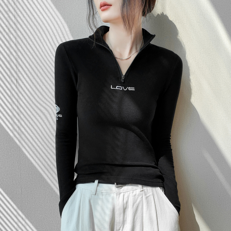 半高领显瘦秋冬歌倍尚长袖T恤女