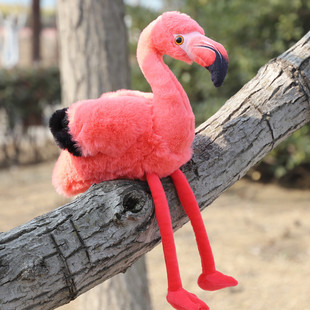 仿真火烈鸟毛绒玩具鸟类公仔玥白天鹅钥匙扣玩偶鳄鱼挂件儿童礼物