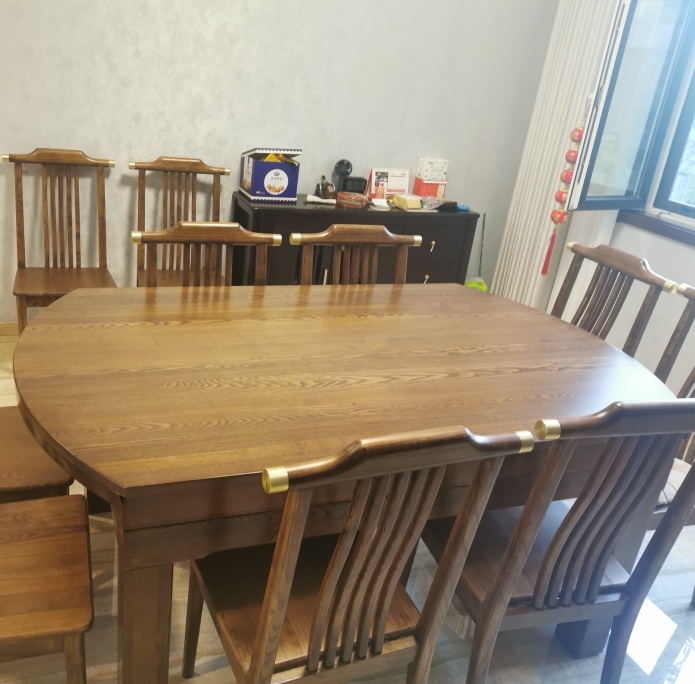 泽韵家庭圆形水曲柳新中式