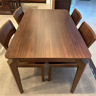 南美胡桃木餐桌家用长方形吃饭桌子餐厅家具简约实木餐桌椅组合