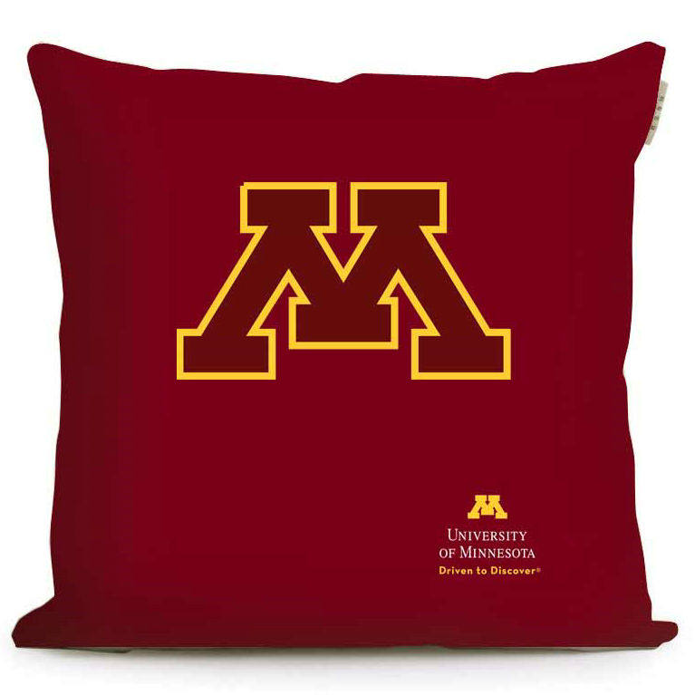 美国学校周边 明尼苏达大学纪念品校徽礼品布艺沙发靠垫抱枕