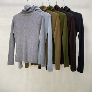 经典超细美利诺羊毛软糯亲肤堆堆高龄针织打底衫上衣长袖空调衫女