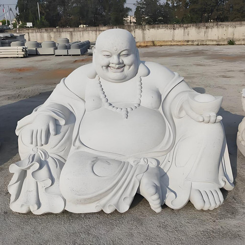 石雕汉白玉弥勒佛像摆件家用佛像供奉大理石观音佛像寺庙佛堂摆件