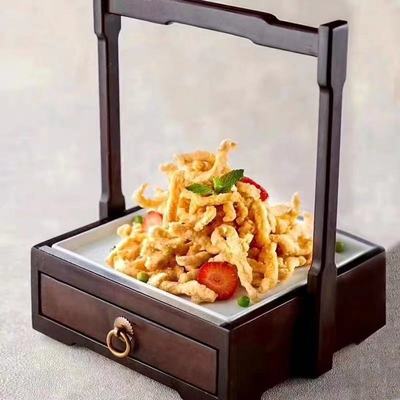 仿古抽屉提手盒子创意竹木点心糕点盒京味斋烤鸭特色意境酒店餐具