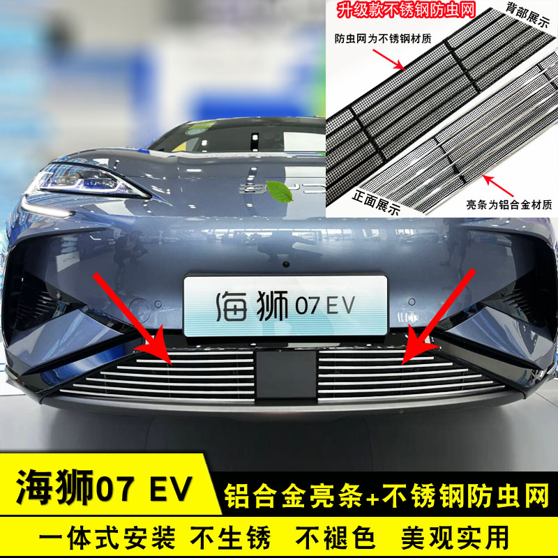 比亚迪海狮07EV中网防虫网改装