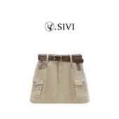 潮流设计感休闲百搭牛仔裙裤 熙薇 新款 2026春季 M2630 袋语卡其