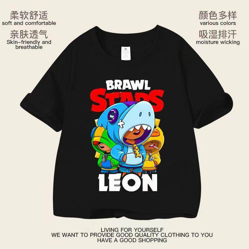 荒野乱斗BrawlStars游戏周边夏新款男女儿童透气短袖t恤纯棉上衣t,童装/婴儿装/亲子装,T恤,淘宝优惠券,粉丝福利购,淘宝优惠卷