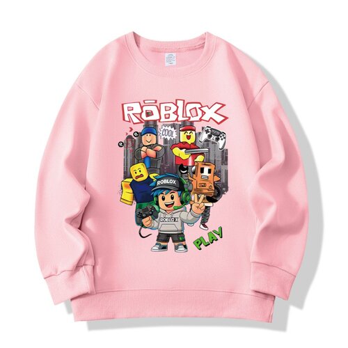 跨境roblox中大儿童男孩秋冬季长袖薄款学生卫衣百搭打底衫长袖潮