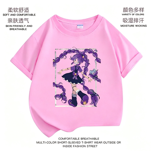 新款poppy playtime波比的游戏莉莉女童纯棉短袖t恤衣服半袖上衣t