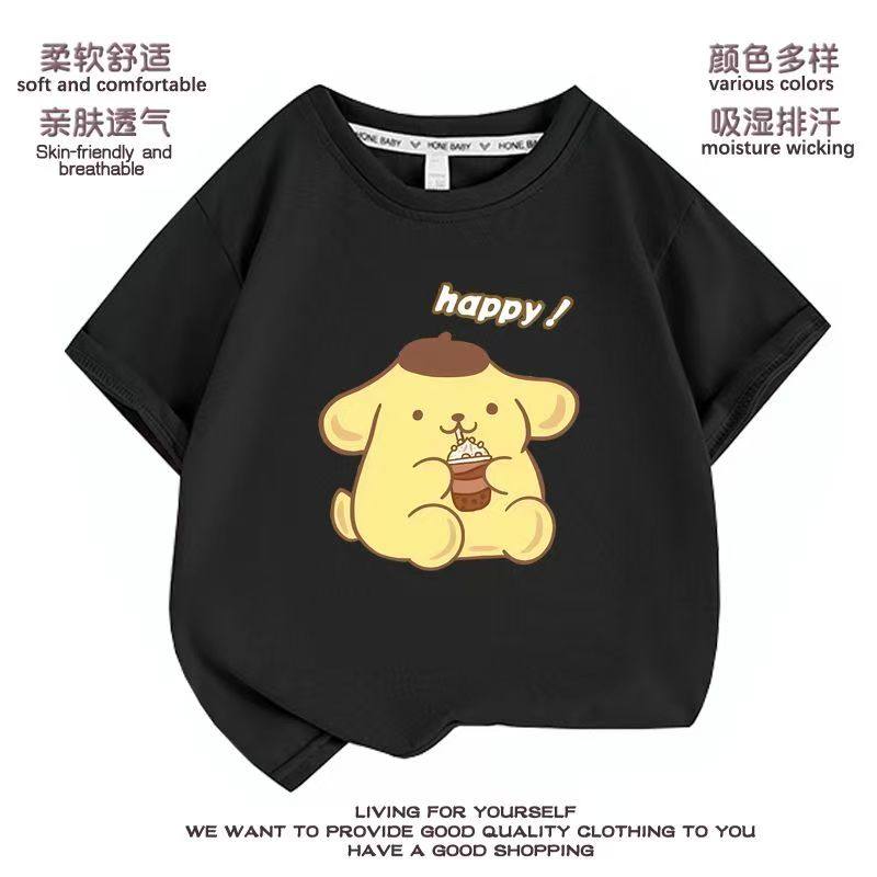 布丁狗短袖女儿童纯棉t恤短袖女洋气夏季衣服宽松学生百搭上衣潮t图片