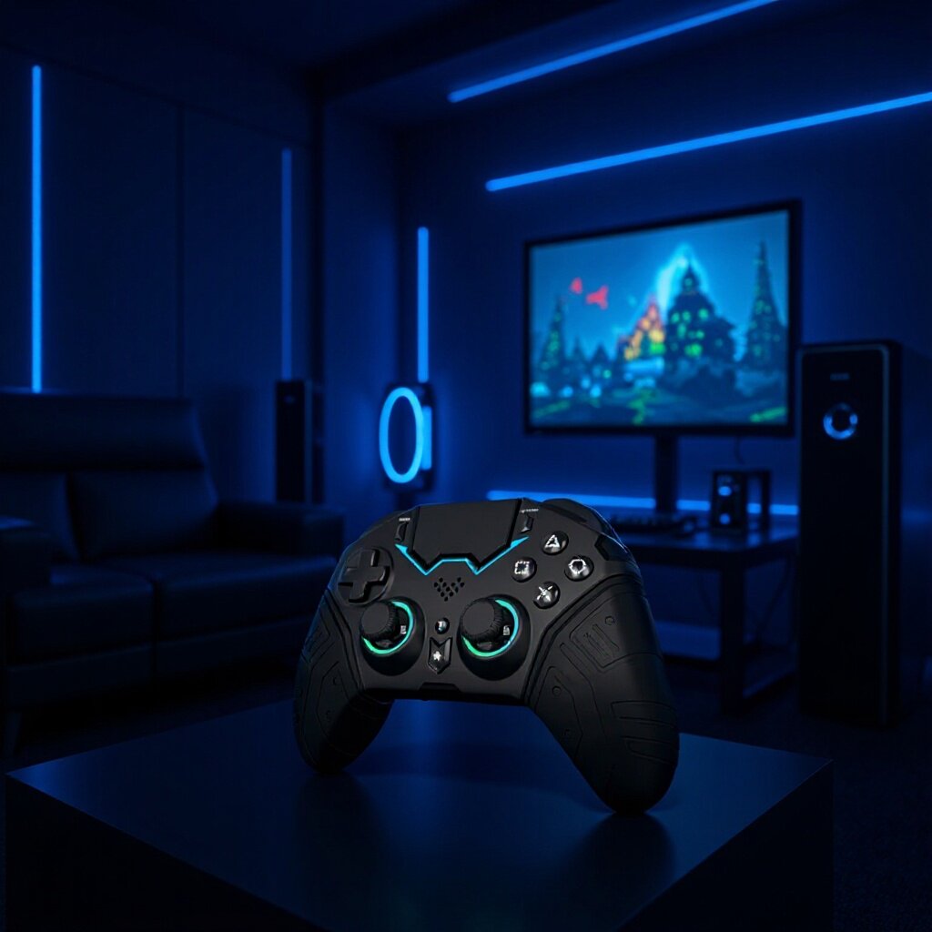 精品PS4游戏手柄硅胶握把RGB六轴体感触摸PC手机PS4无线主
