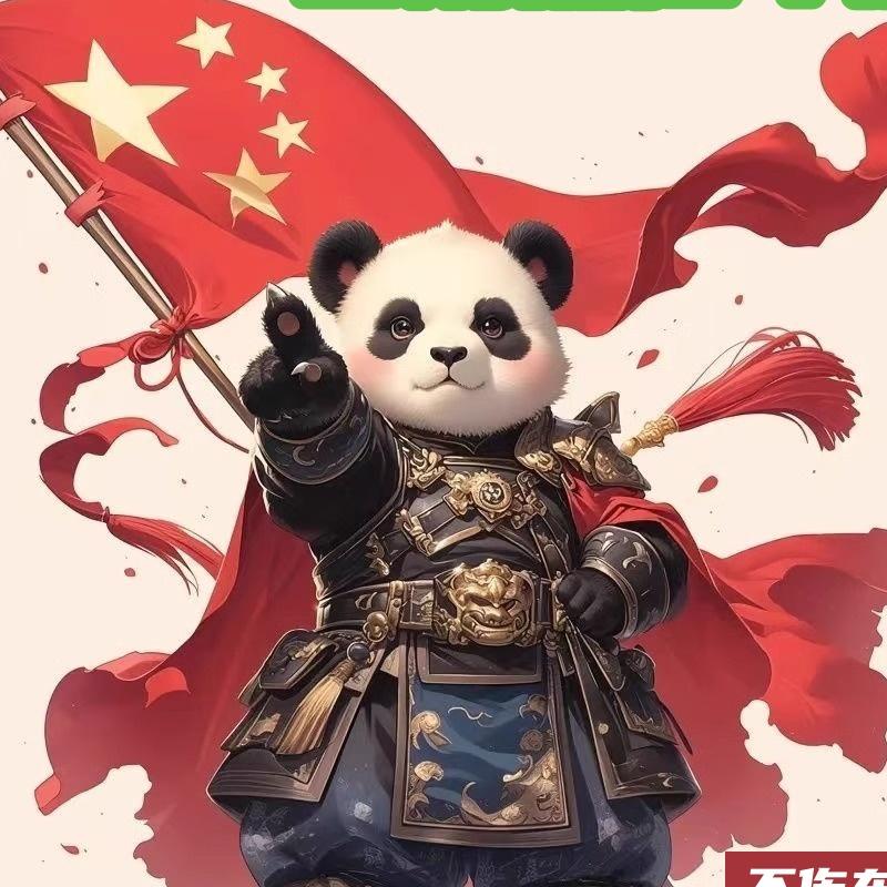 熊猫爱国车贴防水贴纸汽车机车遮挡划痕国庆车尾贴画车身装饰贴