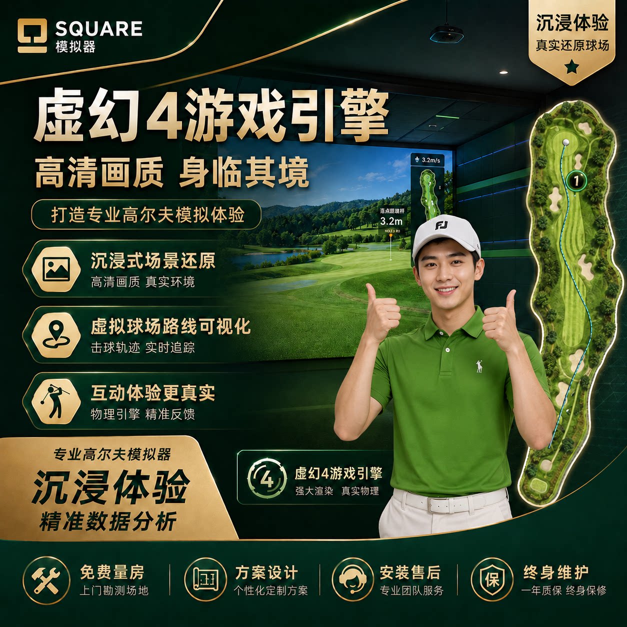 格瑞尔斯4K高清高尔夫模拟器设备