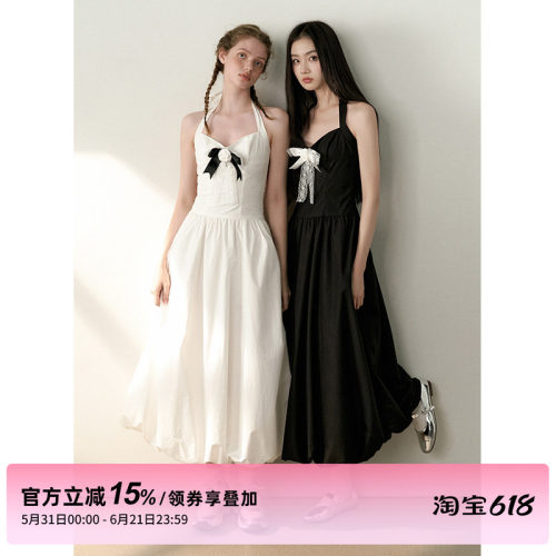 1PSTUDIO挂脖蝴蝶结连衣裙