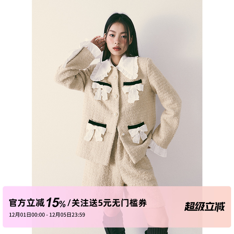 米色粗花呢小香风套装1PSTUDIO