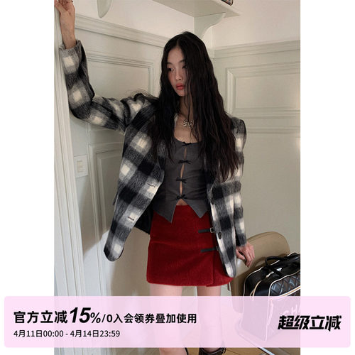 1PSTUDIO毛呢短裙套装