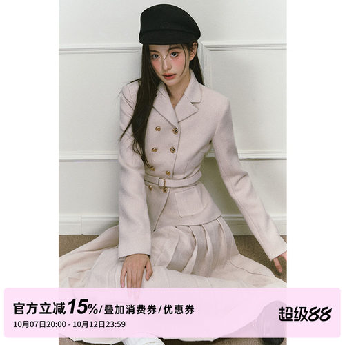 1PSTUDIO学院风百褶半裙套装