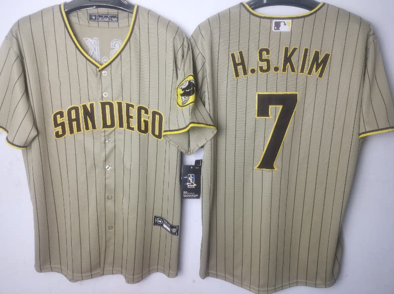파드레스 야구유니폼 산디에고 파드레스 NO. 7 HSK김하성 저지 경기유니폼 자수 남성
