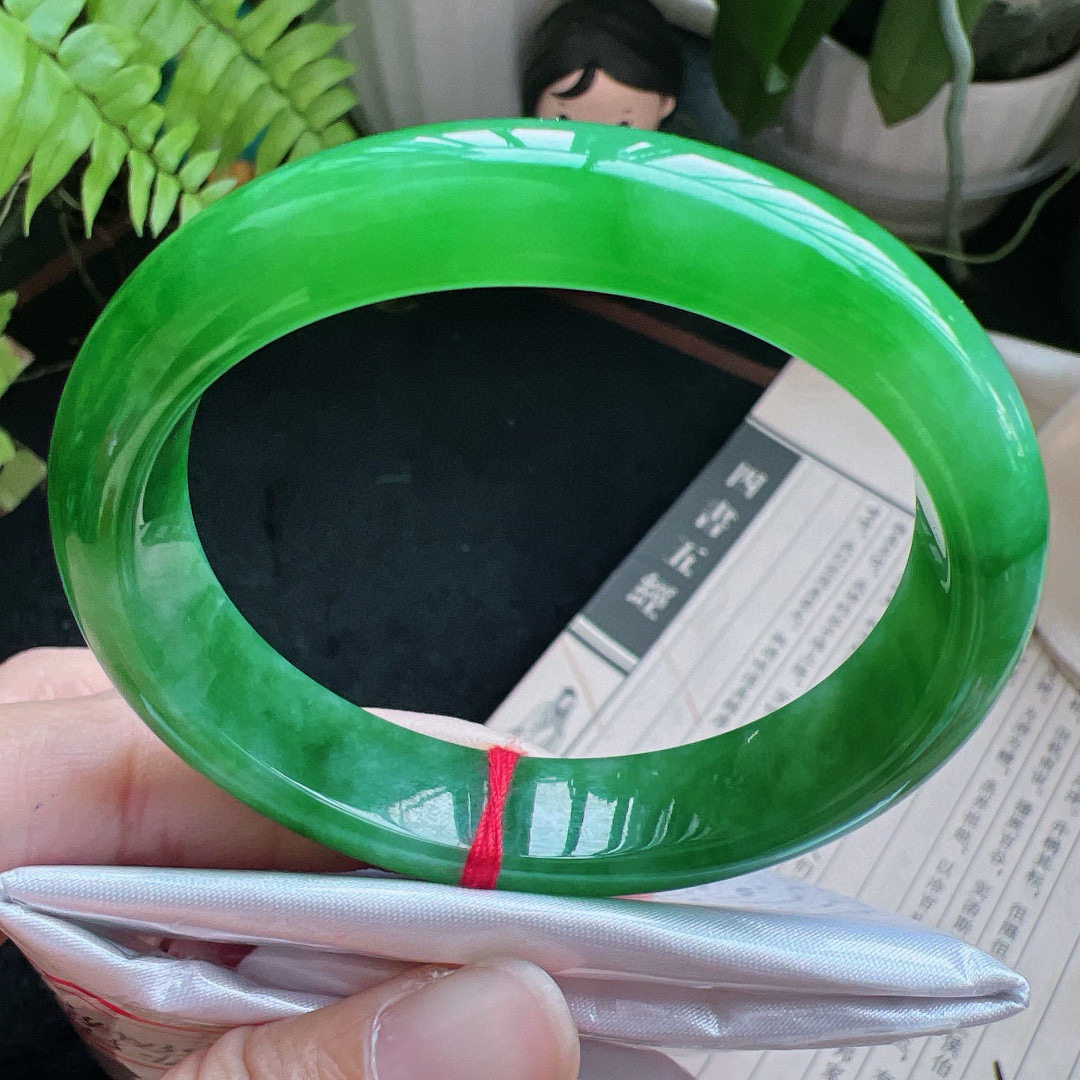 贵妃53圈口缅甸天然A货老坑种翡翠手镯玉镯子平洲翡翠手镯精选