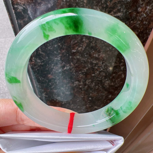 55圈口缅甸天然A货老坑种玉镯平洲翡翠手镯精选编号047D0403E