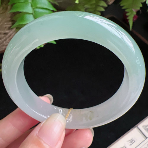 51圈口缅甸天然A货老坑种玉镯平洲翡翠手镯精选编号050D0327E