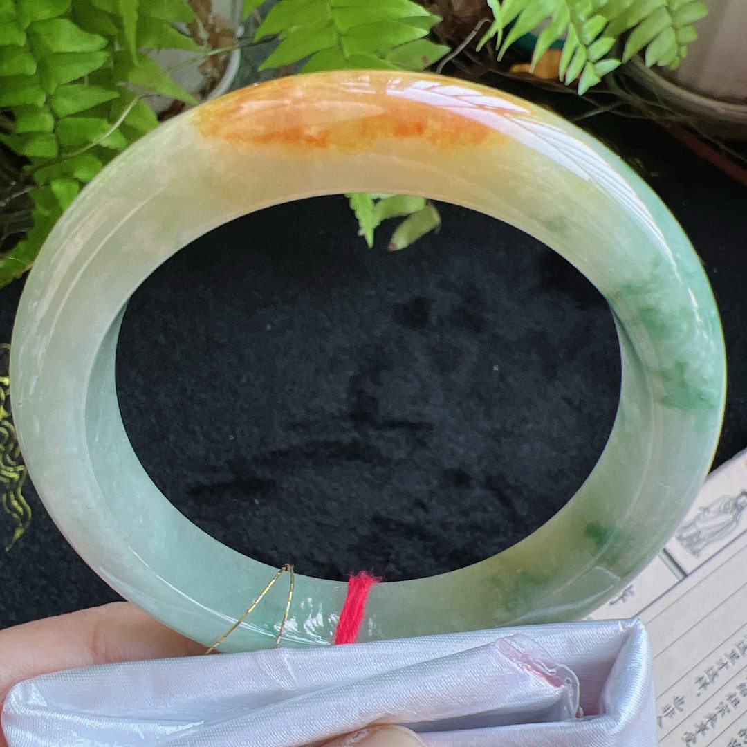 58圈口缅甸天然A货老坑种翡翠手镯玉镯子平洲翡翠手镯精选