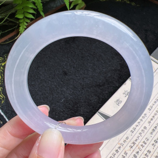 圆条53圈口缅甸天然A货老坑种翡翠手镯玉镯子平洲翡翠手镯精选098