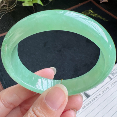 贵妃55圈口缅甸天然A货老坑种翡翠手镯玉镯子平洲直供077D0202E