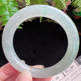 圆条55圈口缅甸天然A货老坑种玉镯平洲翡翠手镯精选编号051D0327E