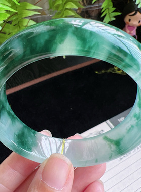 57圈口缅甸天然A货老坑种玉镯平洲翡翠手镯精选编号048D0307E