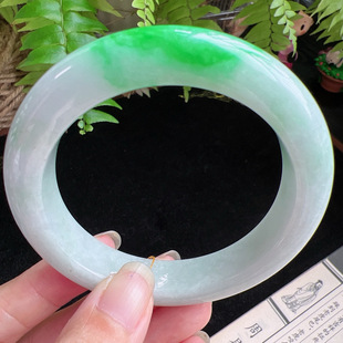 58圈口缅甸天然A货老坑种玉镯平洲翡翠手镯精选编号051D0327E