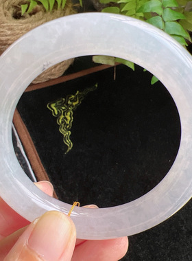 圆条53圈口缅甸天然A货老坑种玉镯平洲翡翠手镯精选编号046D0409E