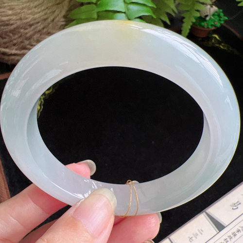 55圈口缅甸天然A货老坑种玉镯平洲翡翠手镯精选编号060D0403E